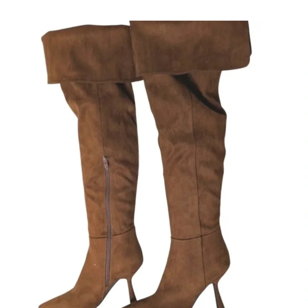 Jeffrey Campbell Brown Over the Knee suede Boots